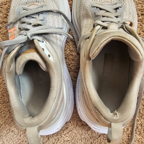 Hoka One One Bondi 8 Women's 7.5 B Shoes Gray Running Gym Sneakers 1127952 HMLR - Picture 4 of 10